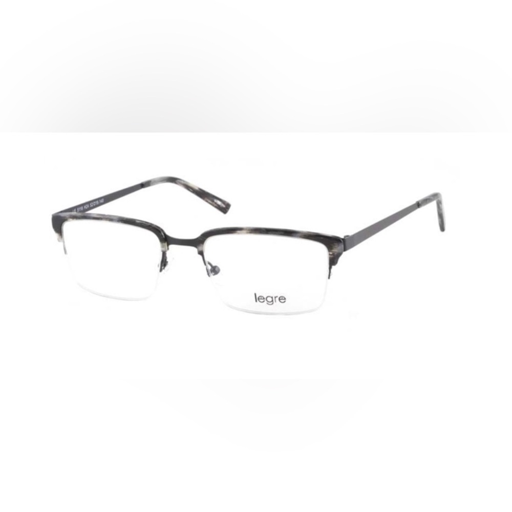Legre Semi-Rimless Rectangular Eyeglasses in Gunmetal Gray